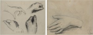 Studie von Händen (recto); Studie einer Frauenhand (verso) von studio of A. W. A. Plâté Studio (Ceylonese)
