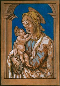 Madonna und Kind unter einem Bogen