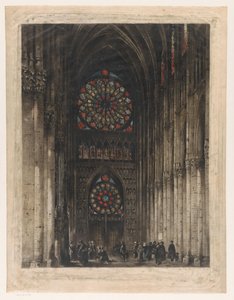 Ansicht der Rosettenfenster der Kathedrale von Reims
