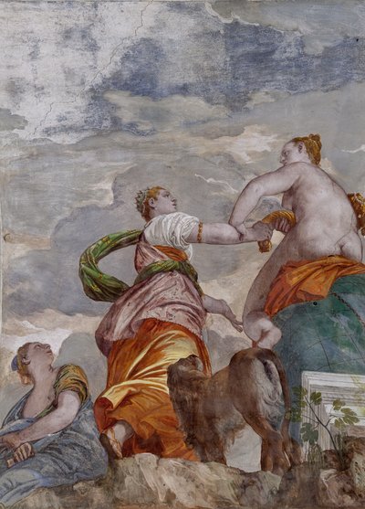 Fortune, Ambition und Neid, der Raum des kleinen Hundes (Detail) von Veronese