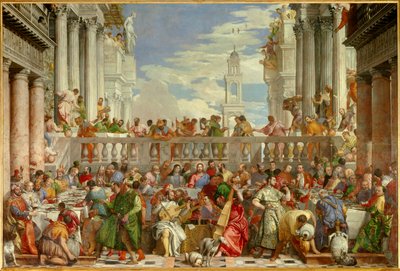 Die Hochzeit zu Kana (Le nozze di Cana) (Wunder der Verwandlung von Wasser in Wein) Gemälde von Paolo Caliari genannt Paolo Veronese (1528-1588) von Veronese