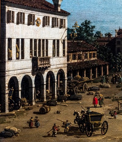 Ansicht von Mestre mit dem Canale delle barche, Detail von (1697-1768) Canaletto