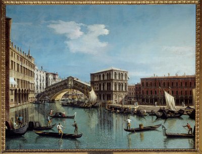 Die Rialtobrücke in Venedig von Canaletto