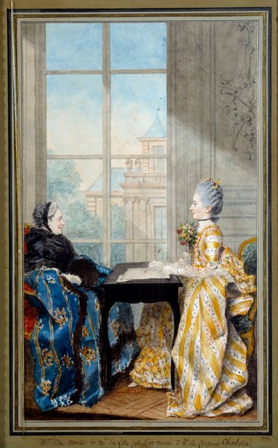 Porträt von Madame du Moutier und Mademoiselle La Ville, Ehefrau von Monsieur Clermont d