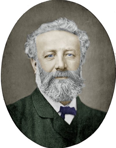 Jules Verne (1828-1905) französischer Schriftsteller, Fotografie von Nadar, koloriertes Bild von (1820 1910) Nadar