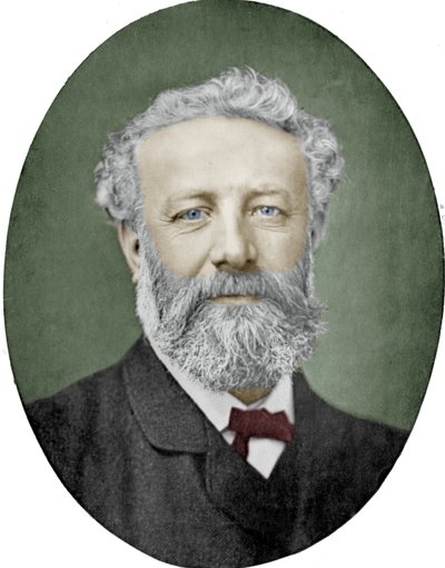 Jules Verne (1828-1905) französischer Schriftsteller, Fotografie von Nadar, koloriertes Bild von (1820 1910) Nadar