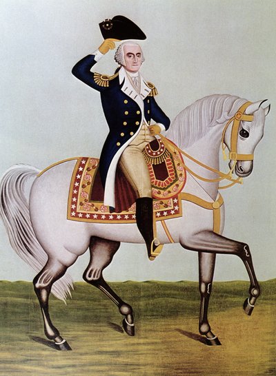 George Washington zu Pferd von (after) American School
