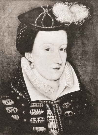 Maria Stuart, Königin von Schottland (Lithografie) von (after) English School
