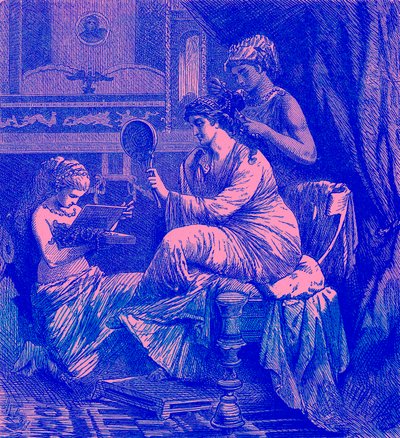 Römische Dame bei ihrer Toilette, Illustration aus 