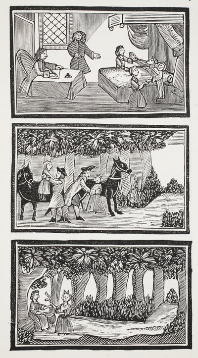 Die Geschichte der zwei Kinder im Wald, Illustration aus 