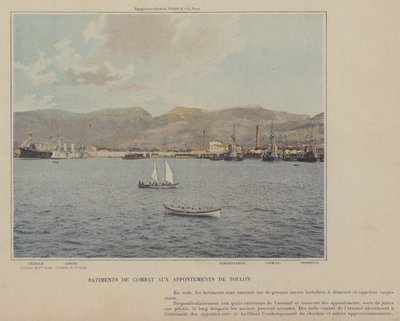 Kampfschiffe an den Landungsbrücken von Toulon von (after) French Photographer