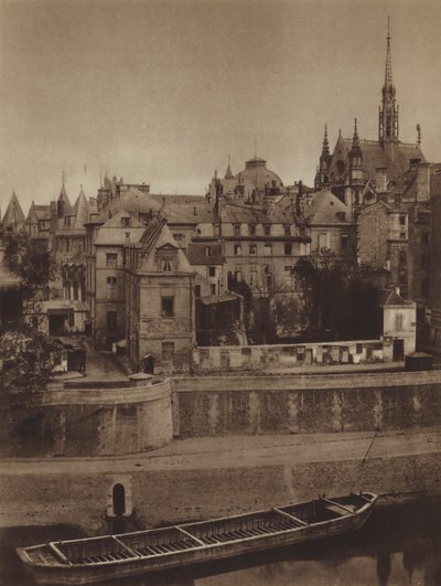 Der Justizpalast, gesehen vom Quai des Orfevres im Jahr 1862 von (after) French Photographer