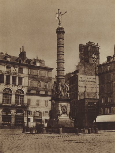 Place du Châtelet, der Brunnen ist an seinem ursprünglichen Platz von (after) French Photographer