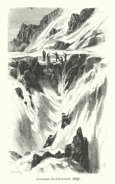 Aufstieg des Galenstocks von (after) French School