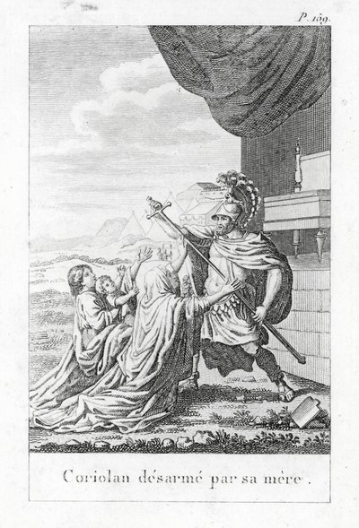 Coriolanus von seiner Mutter entwaffnet von (after) French School