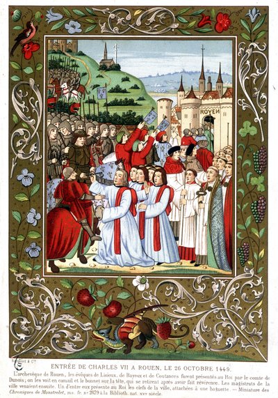 Einzug von Karl VII. in Rouen, 26. Oktober von (after) French School