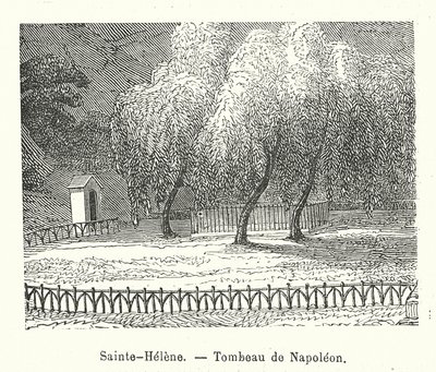 Sainte-Helene, Grab von Napoleon (Gravur) von (after) French School