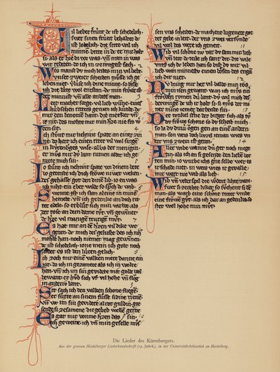 Die Lieder des Der Kurenberger von (after) German School