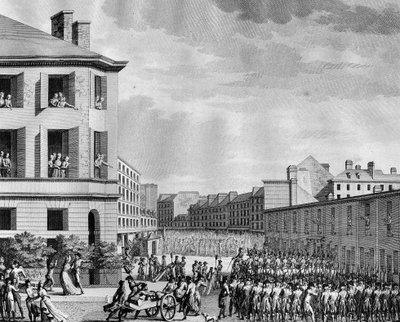 Französische Revolution und antirevolutionäre Bewegungen: Entwaffnung des Faubourg Saint Anthony am 4. Prairial An III (23. Mai) von (after) Girardet