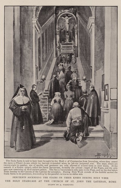 Die Heilige Treppe in der Kirche St. Johannes im Lateran, Rom von (after) Italian School