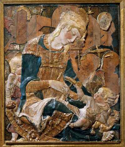 Madonna mit Kind, Basrelief von (attr. to) Donatello