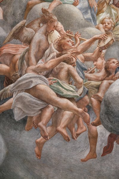 Engel spielen Musikinstrumente (Detail) von (c.1489 1534) Correggio