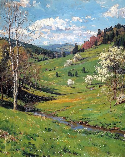 Schöne Landschaften, grüne Plateaus im Frühling von F. Abderrahim