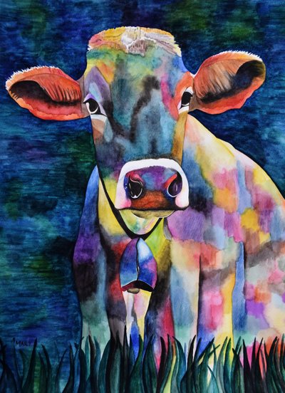 Aquarell-Kuh von Marys Watercolors