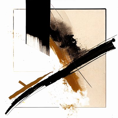 Schwarz  Beige Diagonale Striche Wandkunst, Leinwanddruck auf Anfrage von F. Abderrahim