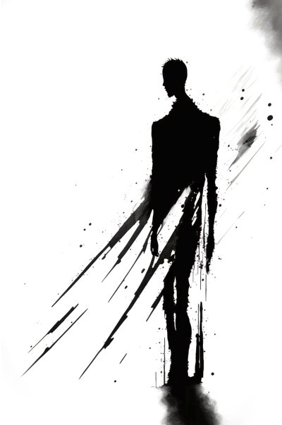 Einsamkeit Armut Depression Abstrakt, Schwarz und Weiß Kunst, Wanddekoration druckt von F. Abderrahim
