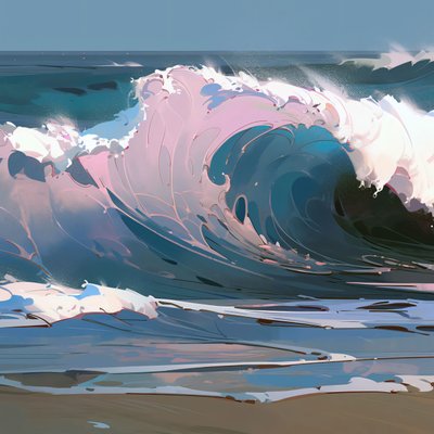 Ocean Beach Schöne Wellen und Wasser, Home Wanddekoration für Schlafzimmer von F. Abderrahim