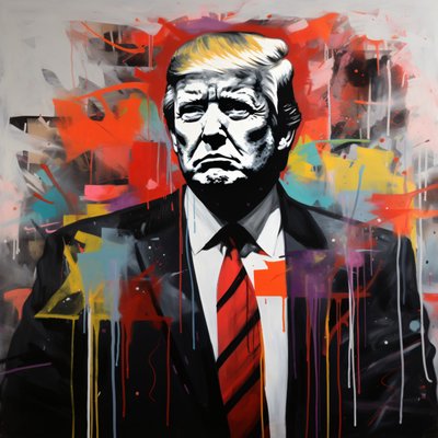 Donald trump graffiti  street art zeichnung, online, poster drucke qualität von F. Abderrahim