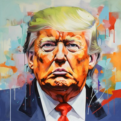 Donald Trump Leinwand Ölgemälde drucken, gerahmt Holz Wand Kunstdrucke von F. Abderrahim