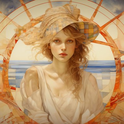 Skurrile Eleganz: Alice im Traum von Mucha, klassische Wanddekoration von F. Abderrahim