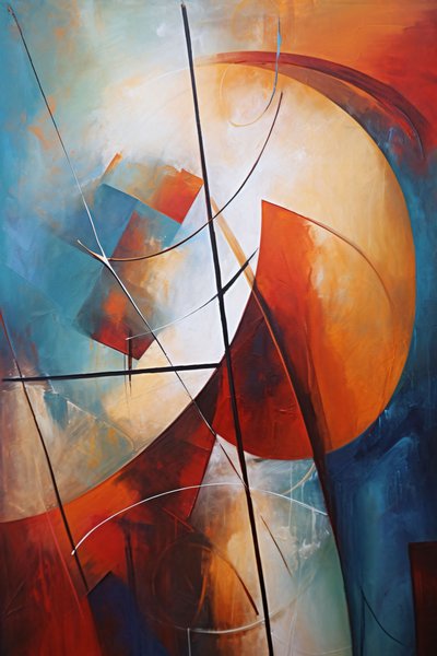 Formen und Linien Abstrakte Kunst, Leinwand  Wandrahmen Druck auf Anfrage von F. Abderrahim