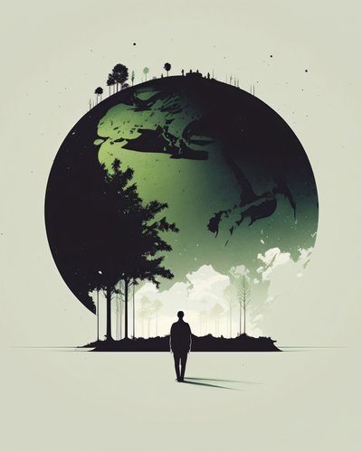 Abstrakter Minimalist einer vereinten Welt, Kunstdrucke online von F. Abderrahim