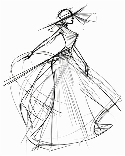 Minimalistische einzeilige Skizze von AAPI Fashion Design, Wandkunst | Druck auf Anfrage von F. Abderrahim