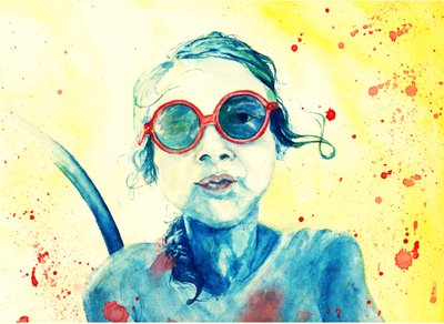 Mädchen mit roter Sonnenbrille von Phantalis