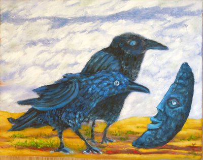 Mond und Krähen von Elzbieta Goszczycka