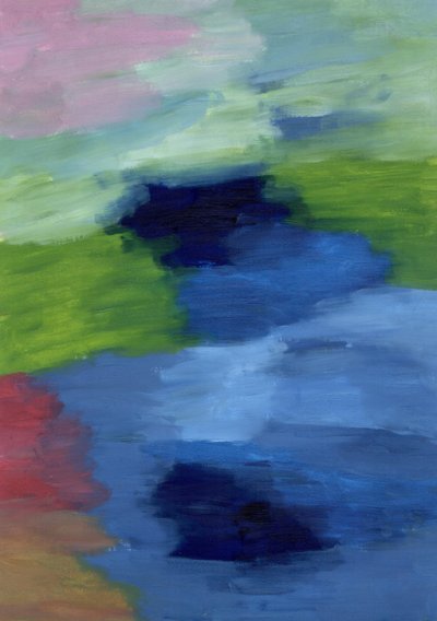 Eine expressive Fusion der drei Primärfarben, Blau, Rot und Gelb, die in Harmonie tanzen von Albert Mansour