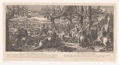 Besiegter König Porus vor Alexander dem Großen (Serientitel: Schlachten von Alexander dem Großen) von A. Bormans