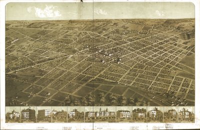 Adrian, Michigan 1866 von A.; Chicago Lithographing Co. Ruger