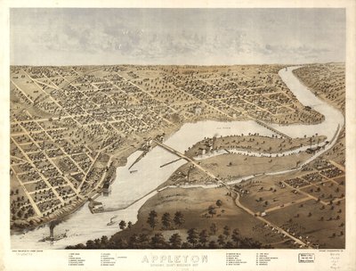 Appleton, Outagamie County, Wisconsin 1867 von A.; Chicago Lithographing Co. Ruger
