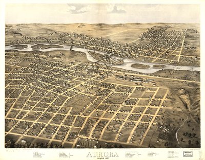 Aurora, Illinois 1867. LOC 73693341 von A.; Chicago Lithographing Co. Ruger