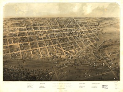 Vogelperspektive der Stadt Marshall, Calhoun Co., Michigan von A.; Chicago Lithographing Co. Ruger