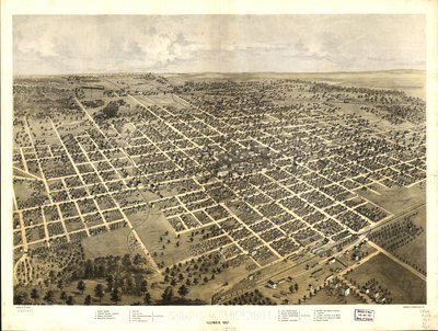 Bloomington, Illinois 1867 von A.; Chicago Lithographing Co. Ruger