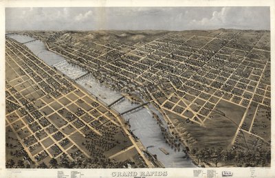 Grand Rapids, Michigan 1868 von A.; Chicago Lithographing Co. Ruger