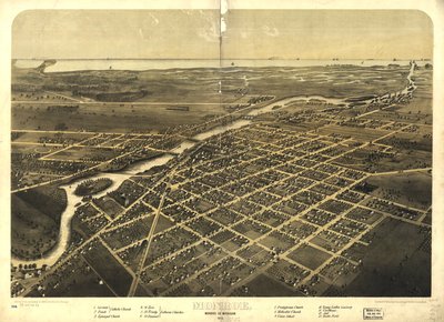Monroe, Monroe Co., Michigan 1866 von A.; Chicago Lithographing Co. Ruger