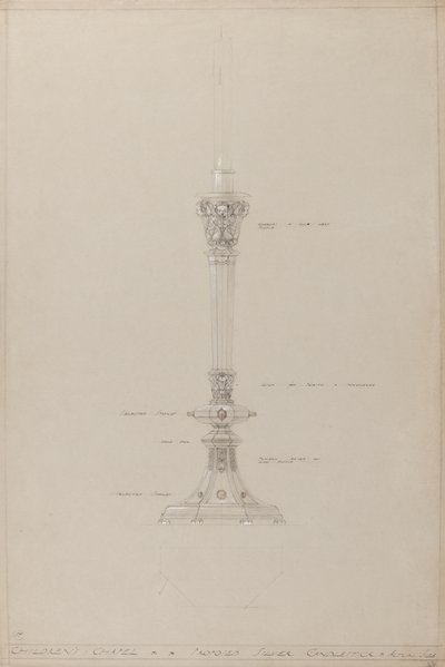 Kinderkapelle: vorgeschlagener silberner Kerzenhalter, tatsächliche Größe von A. Edward Jones and Co.