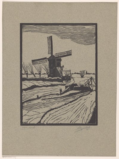 Winterlandschaft mit Mühle von A. Marchal